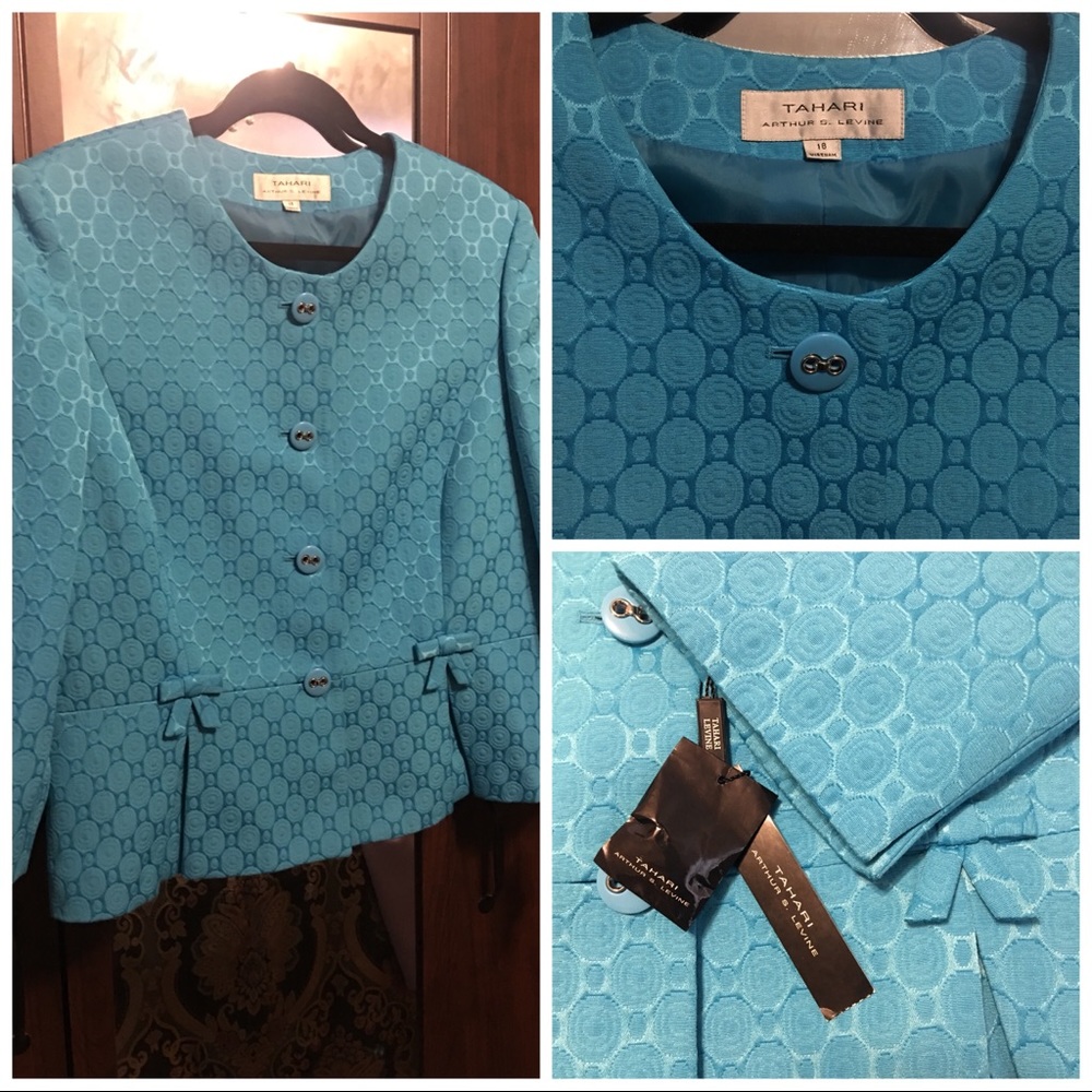 Teal textured blazer